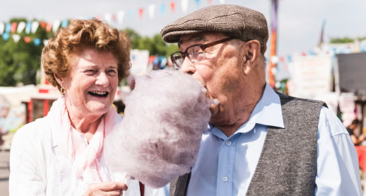 Children with cotton candy