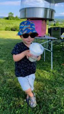 Frozen yogurt and fruit collage